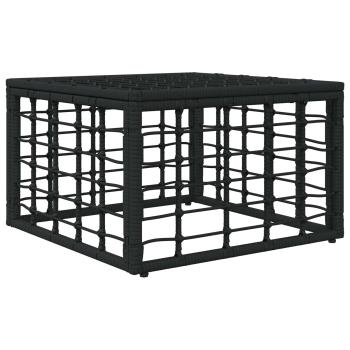 Garten-Fußhocker Schwarz Poly-Rattan