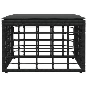 Garten-Fußhocker Schwarz Poly-Rattan