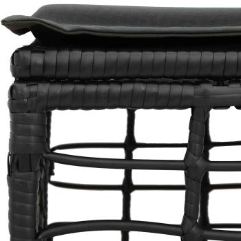 Garten-Fußhocker Schwarz Poly-Rattan
