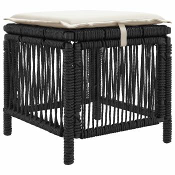 Garten Essgruppe 4 stk. Schwarz und Creme Poly-Rattan
