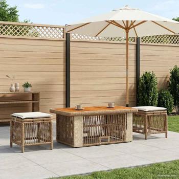 ARDEBO.de - Garten Essgruppe 4 stk. Beige und Creme Poly-Rattan