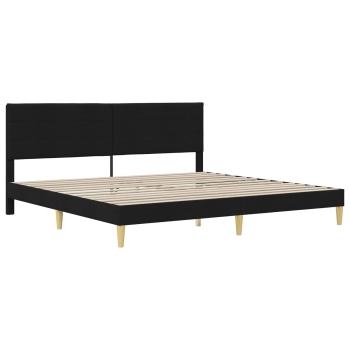 Bettrahmen mit Kopfteil Schwarz 200 x 200 cm Stoff