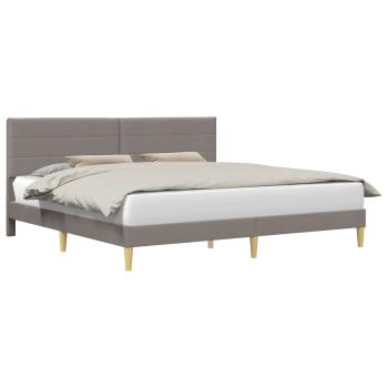 Bettrahmen mit Kopfteil Taupe 200 x 200 cm Stoff