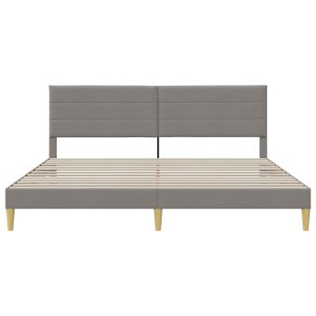Bettrahmen mit Kopfteil Taupe 200 x 200 cm Stoff