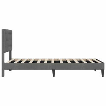 Bettrahmen mit Kopfteil Dunkelgrau 90 x 200 cm Samt