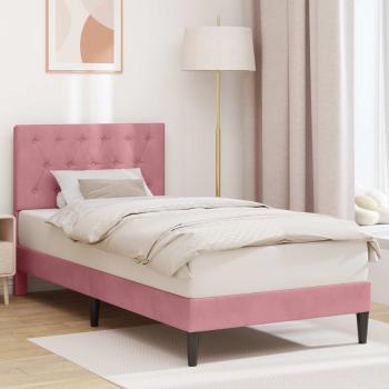 ARDEBO.de - Bettrahmen mit Kopfteil Rosa 100 x 200 cm Samt