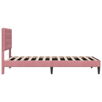 Bettrahmen mit Kopfteil Rosa 100 x 200 cm Samt