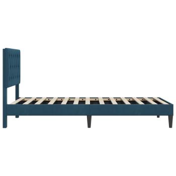 Bettrahmen mit Kopfteil Blau 100 x 200 cm Samt