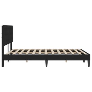 Bettrahmen mit Kopfteil Schwarz 140 x 190 cm Samt
