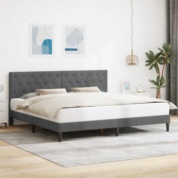 ARDEBO.de - Bettrahmen mit Kopfteil Dunkelgrau 180 x 200 cm Samt