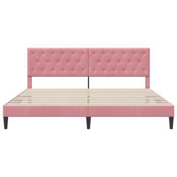 Bettrahmen mit Kopfteil Rosa 180 x 200 cm Samt