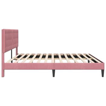 Bettrahmen mit Kopfteil Rosa 180 x 200 cm Samt