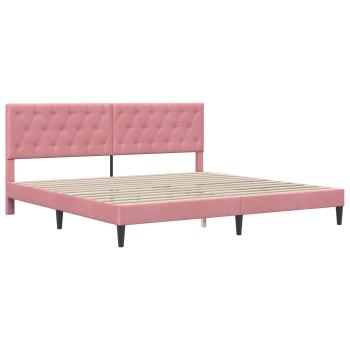 Bettrahmen mit Kopfteil Rosa 200 x 200 cm Samt
