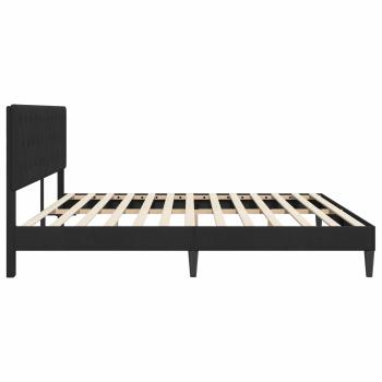 Bettrahmen mit Kopfteil Schwarz 200 x 200 cm Samt