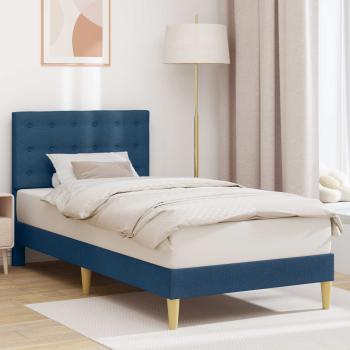 ARDEBO.de - Bettrahmen mit Kopfteil Blau 80 x 200 cm Stoff