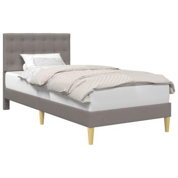 Bettrahmen mit Kopfteil Taupe 90 x 200 cm Stoff