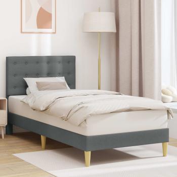 ARDEBO.de - Bettrahmen mit Kopfteil Dunkelgrau 100 x 200 cm Stoff
