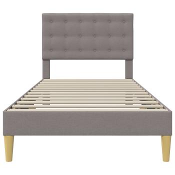 Bettrahmen mit Kopfteil Taupe 100 x 200 cm Stoff