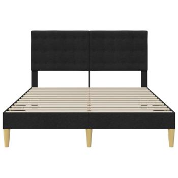 Bettrahmen mit Kopfteil Schwarz 120 x 190 cm Stoff