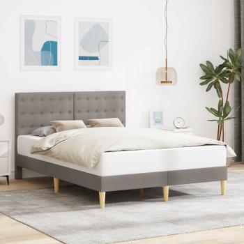 ARDEBO.de - Bettrahmen mit Kopfteil Taupe 140 x 190 cm Stoff
