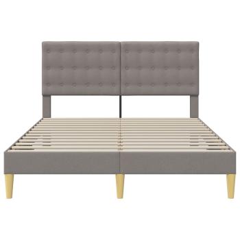 Bettrahmen mit Kopfteil Taupe 140 x 190 cm Stoff