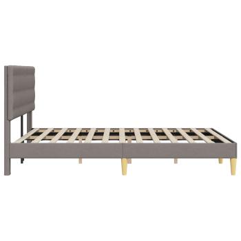 Bettrahmen mit Kopfteil Taupe 140 x 190 cm Stoff