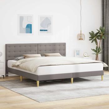ARDEBO.de - Bettrahmen mit Kopfteil Taupe 180 x 200 cm Stoff