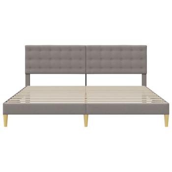 Bettrahmen mit Kopfteil Taupe 180 x 200 cm Stoff