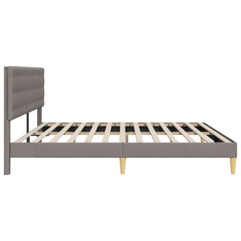 Bettrahmen mit Kopfteil Taupe 180 x 200 cm Stoff