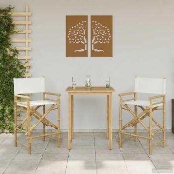 ARDEBO.de - Klappstuhl f?r Regisseure 2 stk. Natur Bambus