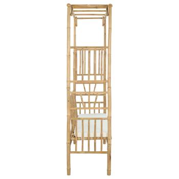 Gartenbogen mit Sitzbank Cremeweiß 115 x 50 x 205 cm Bambus