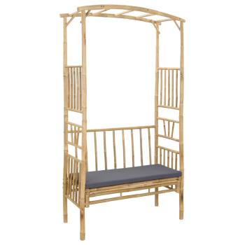 Gartenbogen mit Sitzbank Dunkelgrau 115 x 50 x 205 cm Bambus
