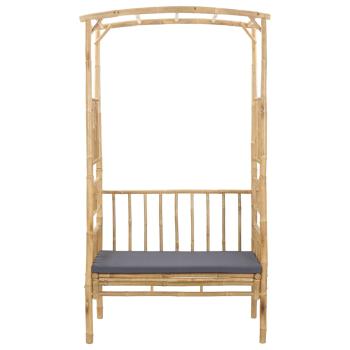 Gartenbogen mit Sitzbank Dunkelgrau 115 x 50 x 205 cm Bambus