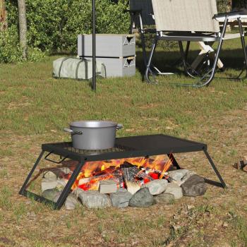 ARDEBO.de - Faltbarer Campinggrill 31,5 x 26,5 x 4 cm Legierter Stahl