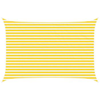 Sonnensegel Gelb und Weiß 4,5 × 3 m 100 % Polyester Oxford