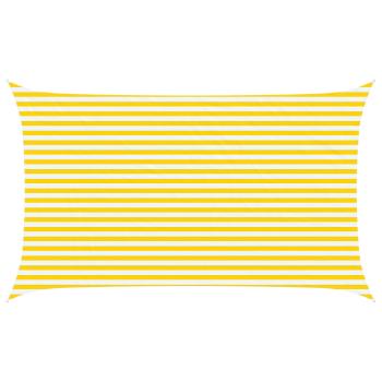 Sonnensegel Gelb und Weiß 5 x 3 m 100 % Polyester Oxford