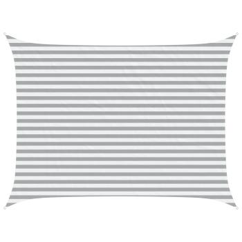 Sonnensegel Hellgrau und Weiß 4 x 3 m 100 % Polyester Oxford