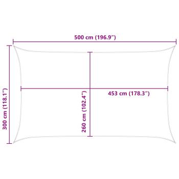 Sonnensegel Hellgrau und Weiß 5 x 3 m 100 % Polyester Oxford
