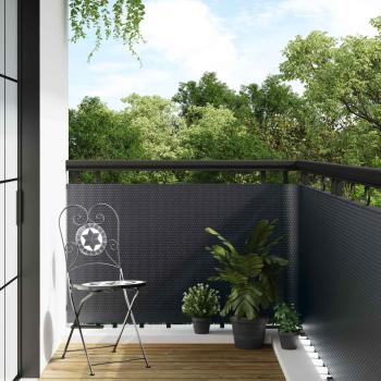 ARDEBO.de - Balkonsichtschutz Dunkelgrau 400 x 80 cm Poly-Rattan