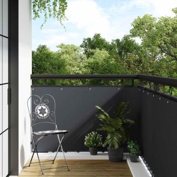 ARDEBO.de - Balkonsichtschutz mit Ösen 400 x 100 cm Poly-Rattan Anthrazit