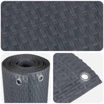 Balkonsichtschutz mit Ösen 400 x 100 cm Poly-Rattan Anthrazit