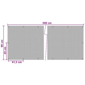 Balkonsichtschutz mit Ösen 500 x 90 cm Poly-Rattan Anthrazit
