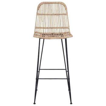 Barhocker 2 Stk. Natur 44 x 55 x 109 cm Rattan und Stahl