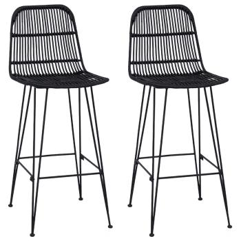 Barhocker 2 stk. Schwarz 44 x 55 x 109 cm Rattan und Stahl