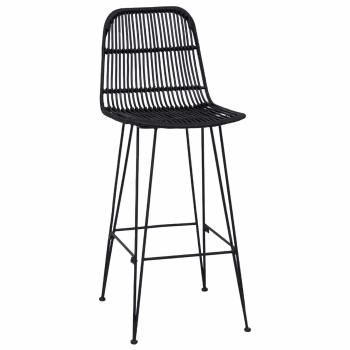 Barhocker 2 stk. Schwarz 44 x 55 x 109 cm Rattan und Stahl