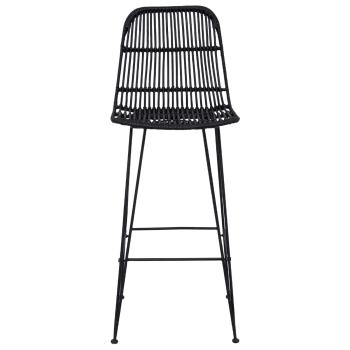 Barhocker 2 stk. Schwarz 44 x 55 x 109 cm Rattan und Stahl
