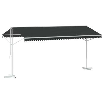 Freistehende Markise 5 x 3 m Polyester Anthrazit
