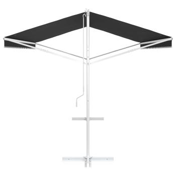 Freistehende Markise 5 x 3 m Polyester Anthrazit