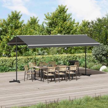 ARDEBO.de - Freistehende Markise 5 x 3 m Polyester Grau