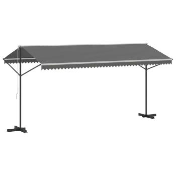 Freistehende Markise 5 x 3 m Polyester Grau